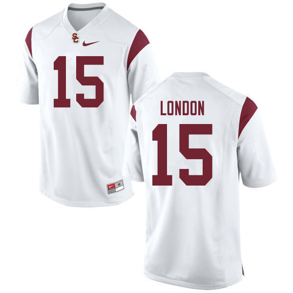 Men #15 Drake London USC Trojans College Football Jerseys Sale-White